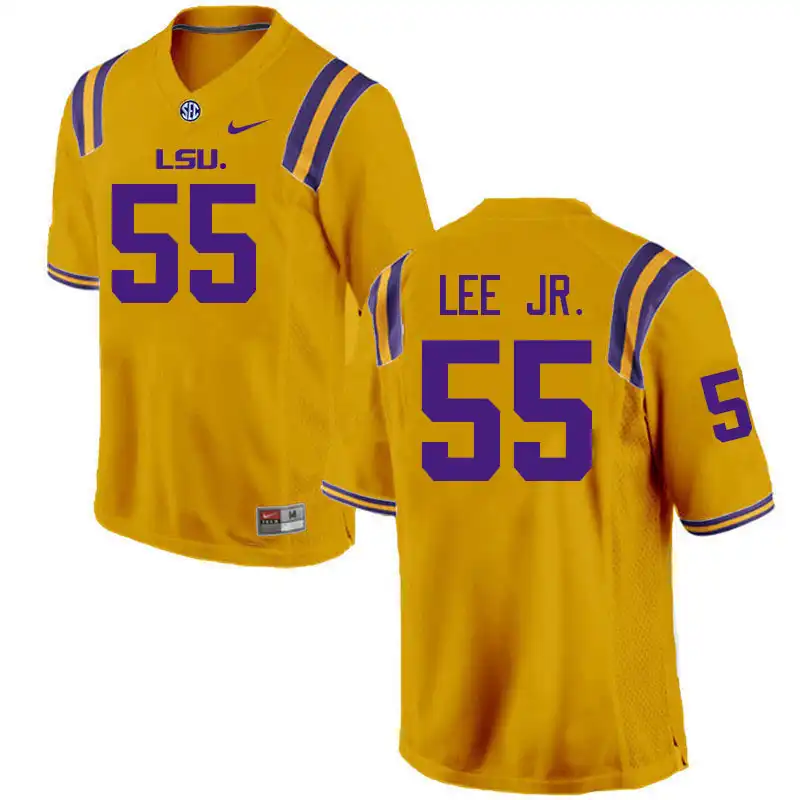 Men's LSU Tigers Khayree Lee Jr. #55 Gold NCAA Football Jersey